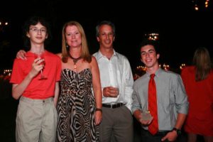 Snow attends a wedding with her husband, David, and her two sons, Aidan (left) and Connor (right). (Photo courtesy of Diane Snow)